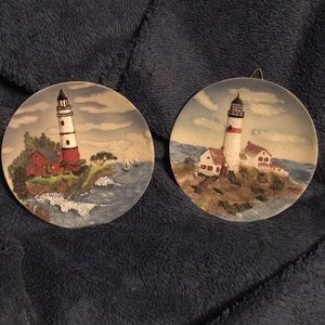 Plastic lighthouse decorative hanging plates
